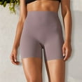 thumbnail image 6 of Women's High Waist Seamless Biker Shorts with Compression Fit- Small, Mauve Pink, 6 of 6