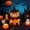 Orange, variant on Kmonabie Cute Halloween Teddy Bear with Pumpkin Hat, Whimsical Fall Decorative Ornament, Soft Short Fabric Plush Toy Lint Free Stuffed Bear for Bed Cushion Table