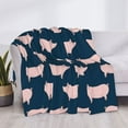 thumbnail image 3 of Uemuo Pig 1 Printed Throw Blanket for Couch, Fluffy Fuzzy Blankets for Bed, Sofa, Cozy Flannel Faux Fur Blanket-40"x30", 3 of 6
