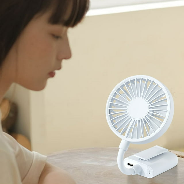 Ventilador de Escritorio Portátil con Clip, Tres Velocidades, Viento Fuerte, Silencioso, con Abrazadera Fuerte, Manguera y Brazo
