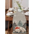 thumbnail image 4 of Vintage Grey Christmas Burlap-Cotton Table Runner 70 Inches Long,Xmas Bear Tree Snowflake Farmhouse Table Runners,Outdoor Dining Tablecloths Decor for Baby Shower Party Wedding 13x70, 4 of 9