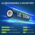 thumbnail image 2 of Rechargeable Lithium AA Batteries 2800 mWh 1.5V with Charger (8 Pack), 2 of 7
