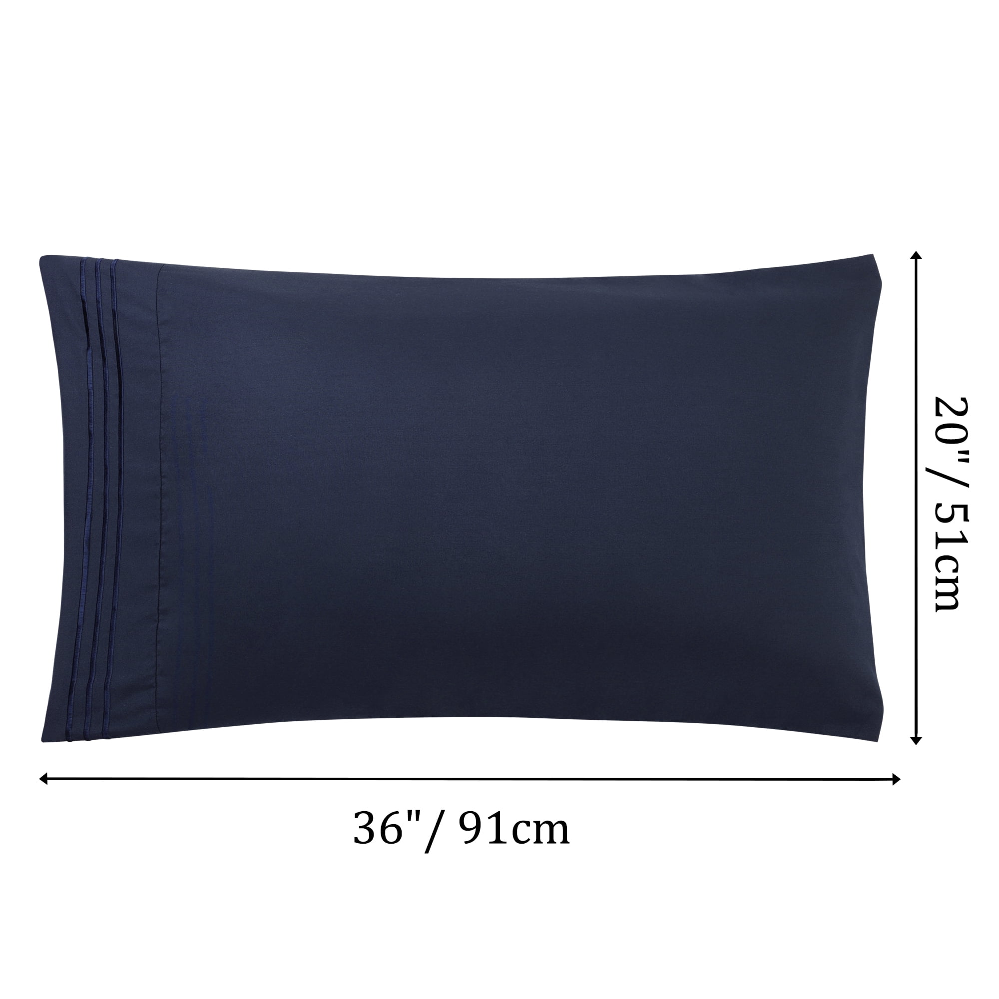 Unique Bargains Polyester Microfiber Soft With Zipper Pillowcases 2 Pcs Navy King