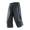 thumbnail image 2 of Domuza Capri Pants for Men 3/4 Long Straight-Leg Sport Shorts Quick Dry Workout Gym Beach Shorts with Zipper Pockets Dark Gray 5XL, 2 of 5