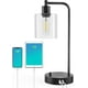 thumbnail image 1 of Lámparas de mesa industriales con 2 puertos USB, lámparas regulables totalmente continuas para dormitorios, mesitas de noche, lámparas de escritorio con pantalla de vidrio sembrado para lectura, sala Namotu CZJJ-HY41, 1 of 7