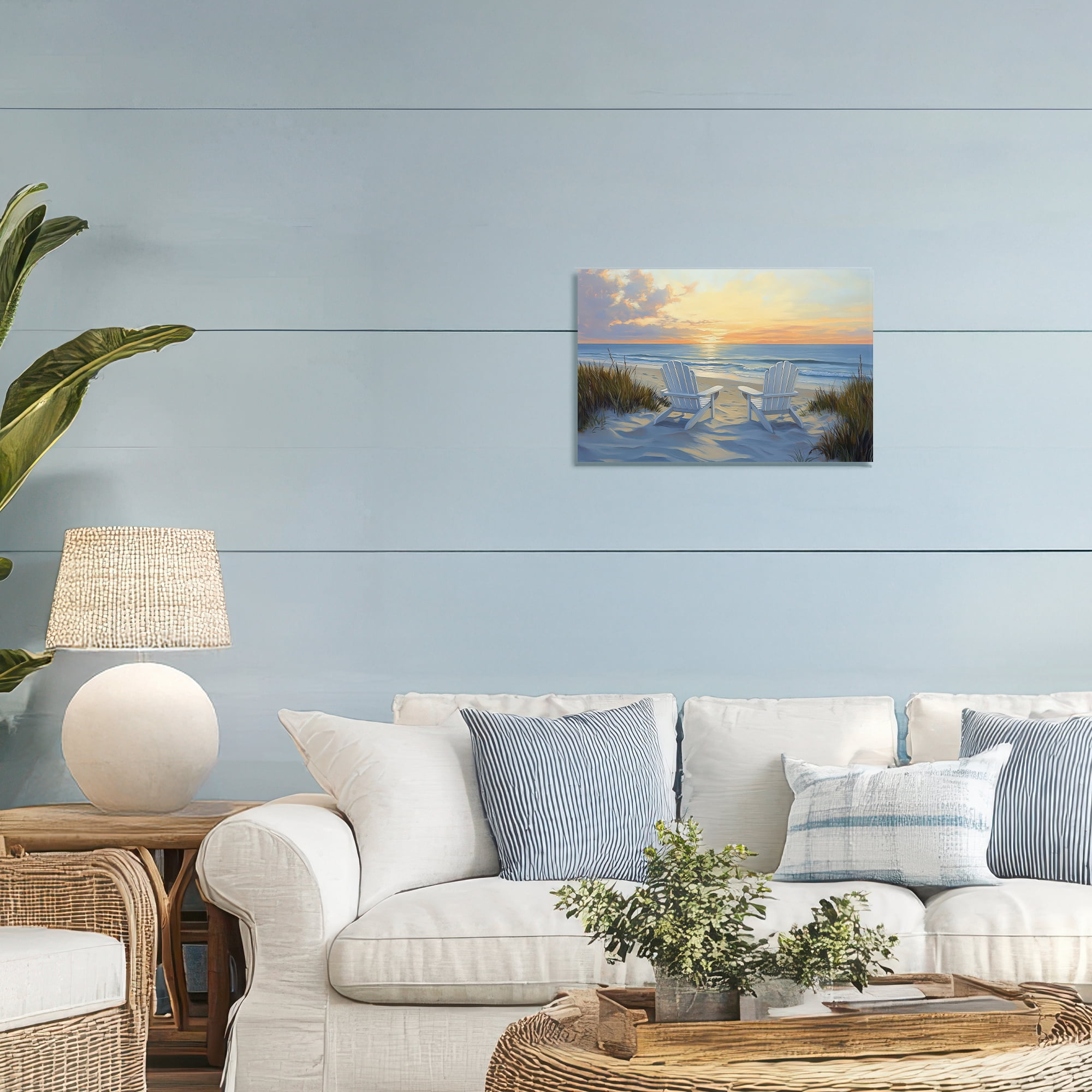 Stupell Industries Calm Beach Sunset Overlook Canvas Wall Art, design by Petal Prints Design
