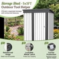 thumbnail image 2 of Homall 5 x 3 ft Outdoor Storage Shed, Metal Garden Tool Shed with Floor Frame & Lockable Doors for Patio Backyard Lawn, White, 2 of 7