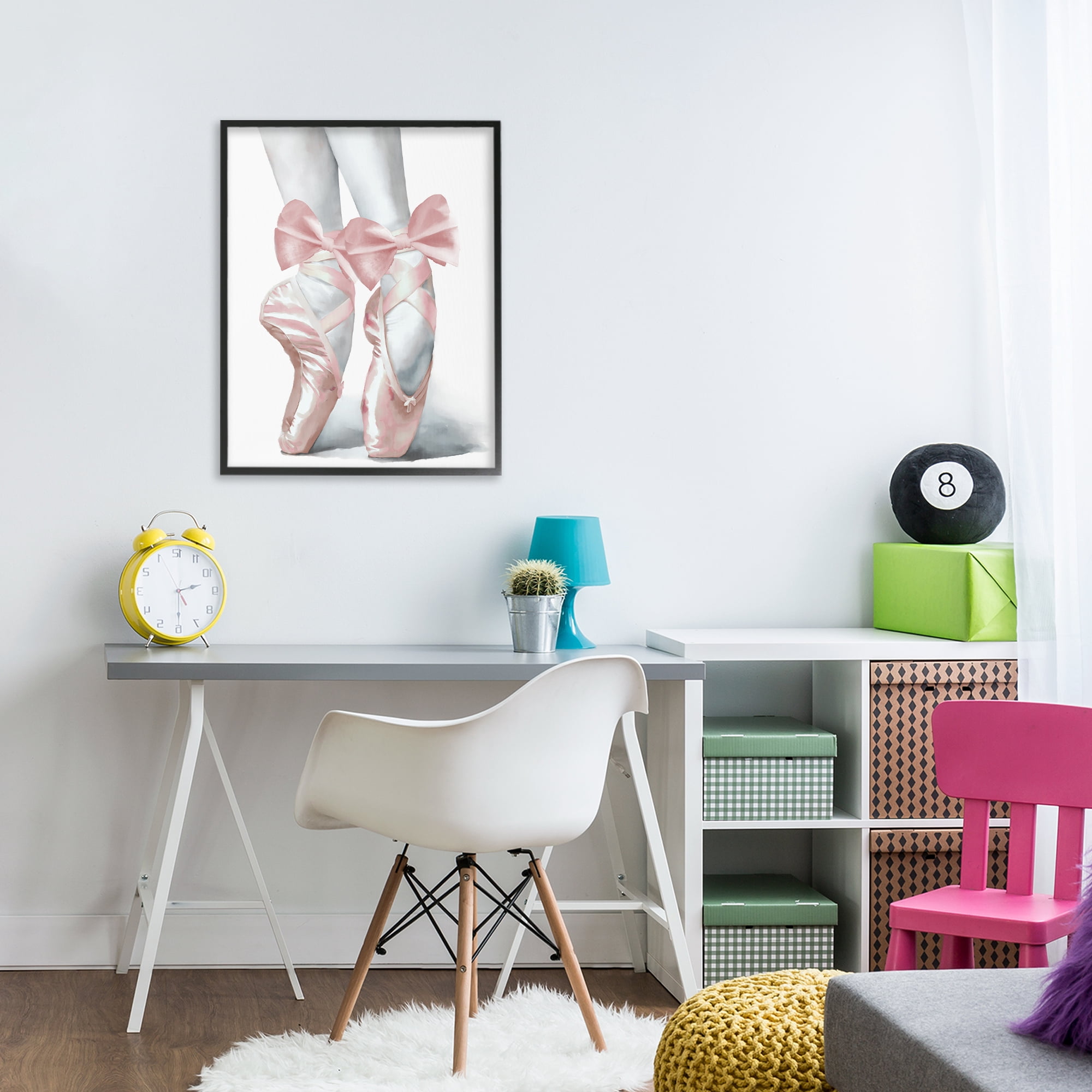 Stupell Industries Ballet Pointe Shoes Black Framed Giclee Art, design by Elizabeth Medley