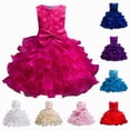 thumbnail image 4 of NIEWTR Flower Girl Robe en Tulle Satin Invité de Mariage Fête Anniversaire Princesse Concours Enfants Robe Formelle (Rose Vif, 4-5 Ans), 4 of 4