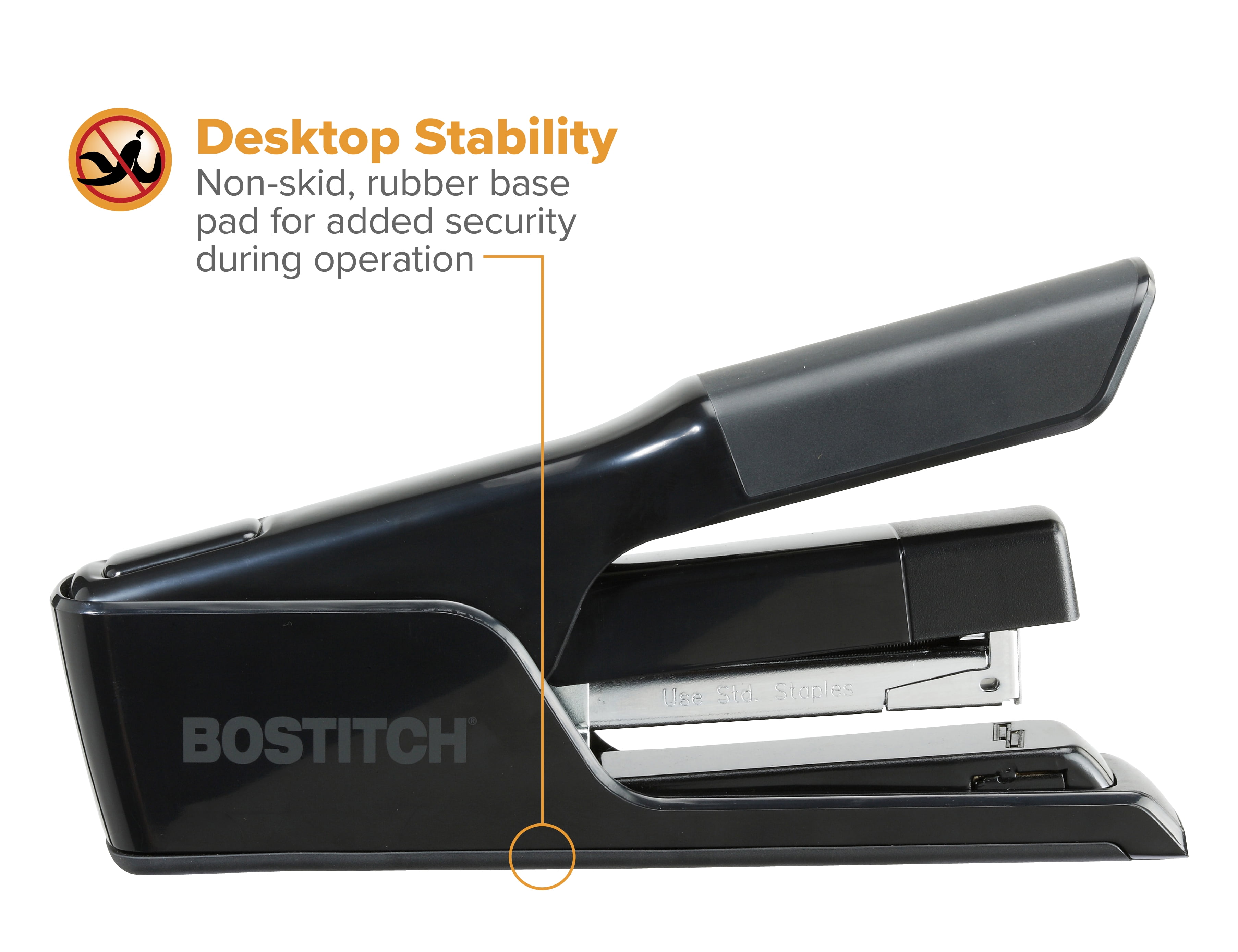 Bostitch EZ Squeeze Heavy Duty Desktop Stapler, 40 Sheet Capacity, Black