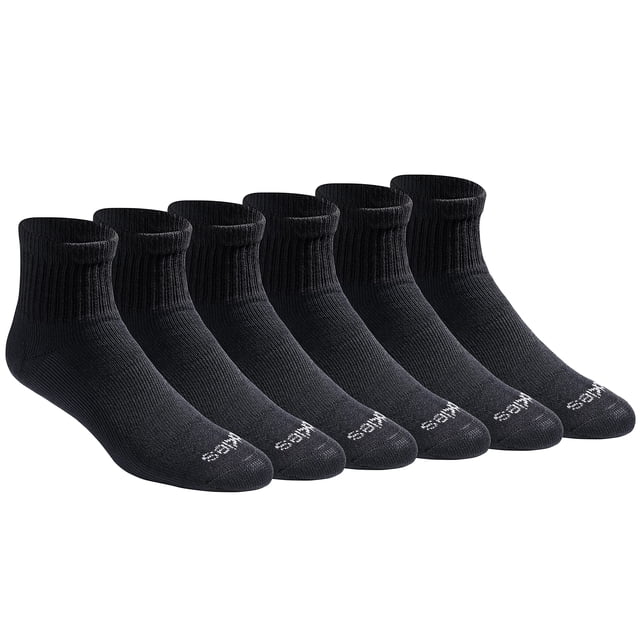 Dickies Men's Dri-tech Moisture Control Quarter Socks Multipack, Solid Black (6 Pairs), Shoe Size: 5-9