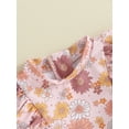 thumbnail image 6 of FEORJGP Toddler Baby Girl Swimsuits Infant Summer Swimwear Long Sleeves Jumpsuit Crew Neck Bodysuit Floral Print Ruffles Romper Kids Girls Bathing Suits Beachwear, 6 of 9