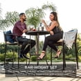 thumbnail image 3 of Best Choice Products 3-Piece Outdoor Wicker Bistro Bar Height Set for Patio, Garden w/ Barstools, Steel Frame - Beige, 3 of 8