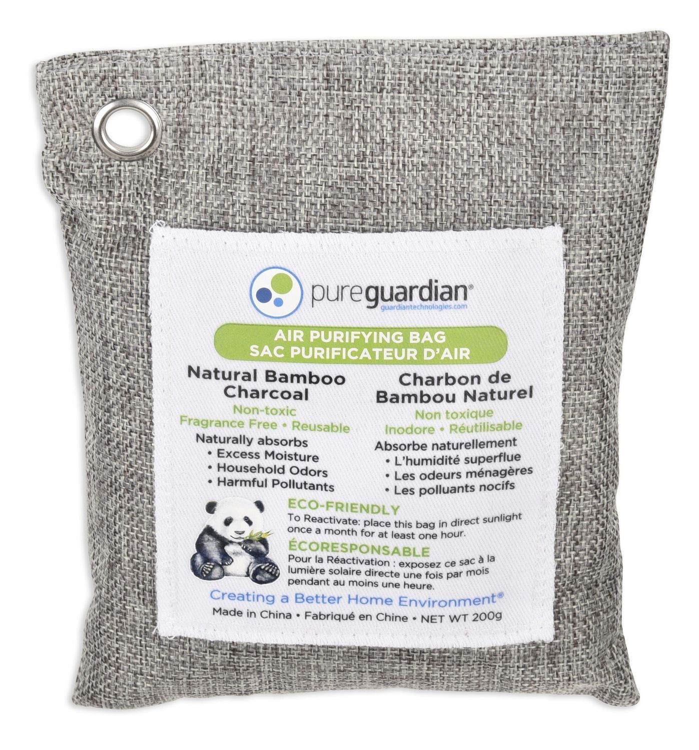PureGuardian CB200 200G Air Purifying Bamboo Charcoal Bags, Eco-Friendly Natural Odor Reducer