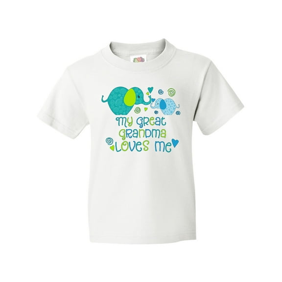 Inktastic My Great Grandma Loves Me- Cute Elephants Youth T-Shirt