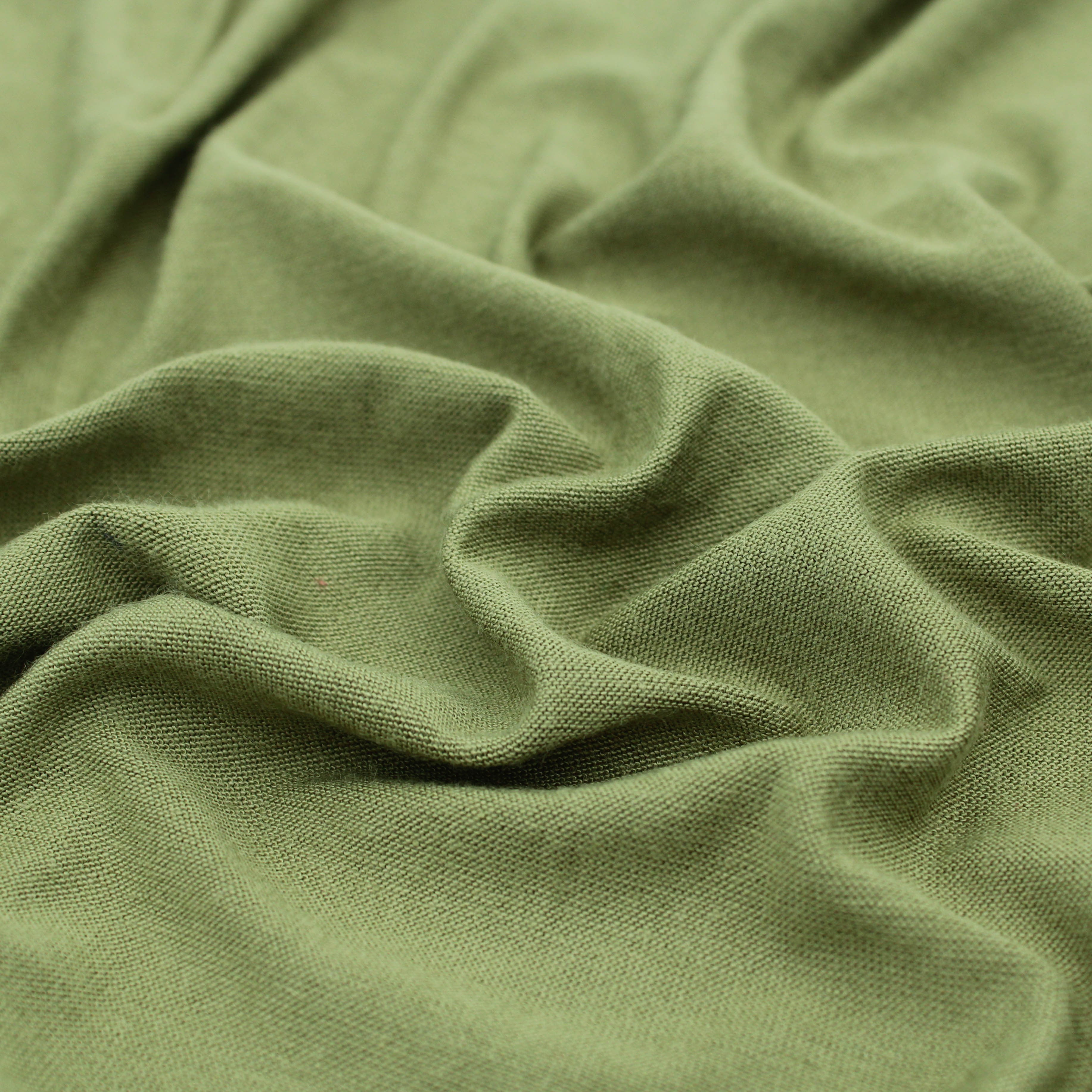 Synthetic Jersey Knit Fabric Brushed Jersey Knit Fabric Heather Olive Green Jersey Knit Fabric