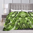 thumbnail image 5 of XMXY Fleece Throw Blanket for Couch, Abstract Retro Green Lightweight Plush Fuzzy Cozy Soft Bed Blankets and Throws for Sofa, 50"x40" inches, 5 of 8