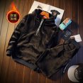 thumbnail image 3 of Sudadera con capucha de doble cara para hombre con pantalones, traje de terciopelo para invierno y otoño, nuevo conjunto de chándal de dos piezas de terciopelo dorado para ocio, 3 of 5