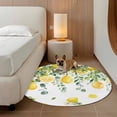 thumbnail image 2 of Round Area Rug 6ft, Lemon Eucalyptus Non-slip Area Rugs Carpet for Living Room/Bedroom/Bathroom/Kitchen, Farm Flower Fruit Country Boho Summer Washable Throw Floor Mat Indoor Outdoor Entrance Doormat, 2 of 9