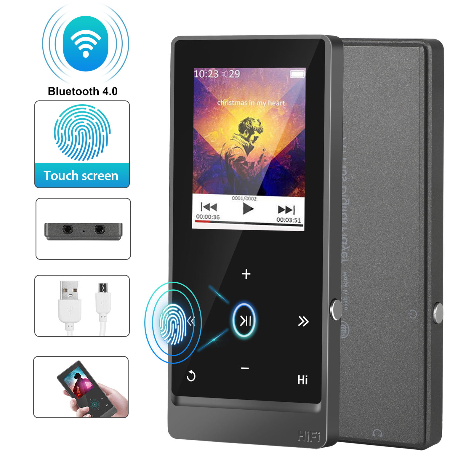 TSV 8GB MP3 Player with 4.0 Bluetooth, Portable Lossless Sound MP3 ...