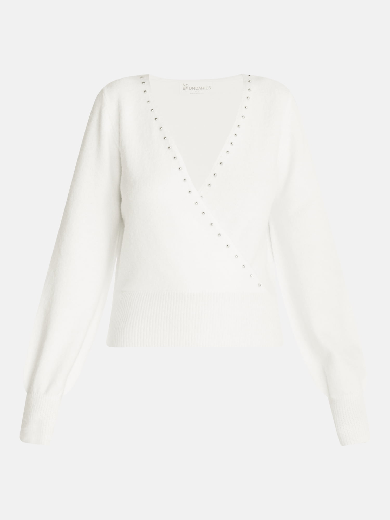 No Boundaries Surplice Pullover with Studs, Women’s XXS-XXL