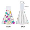 thumbnail image 2 of Yayeee Kitchen Hanging Hand Towels Set of 2 with Loop Bathroom Absorbent Tie Towel, Purple Abstract Shapes, 2 of 6