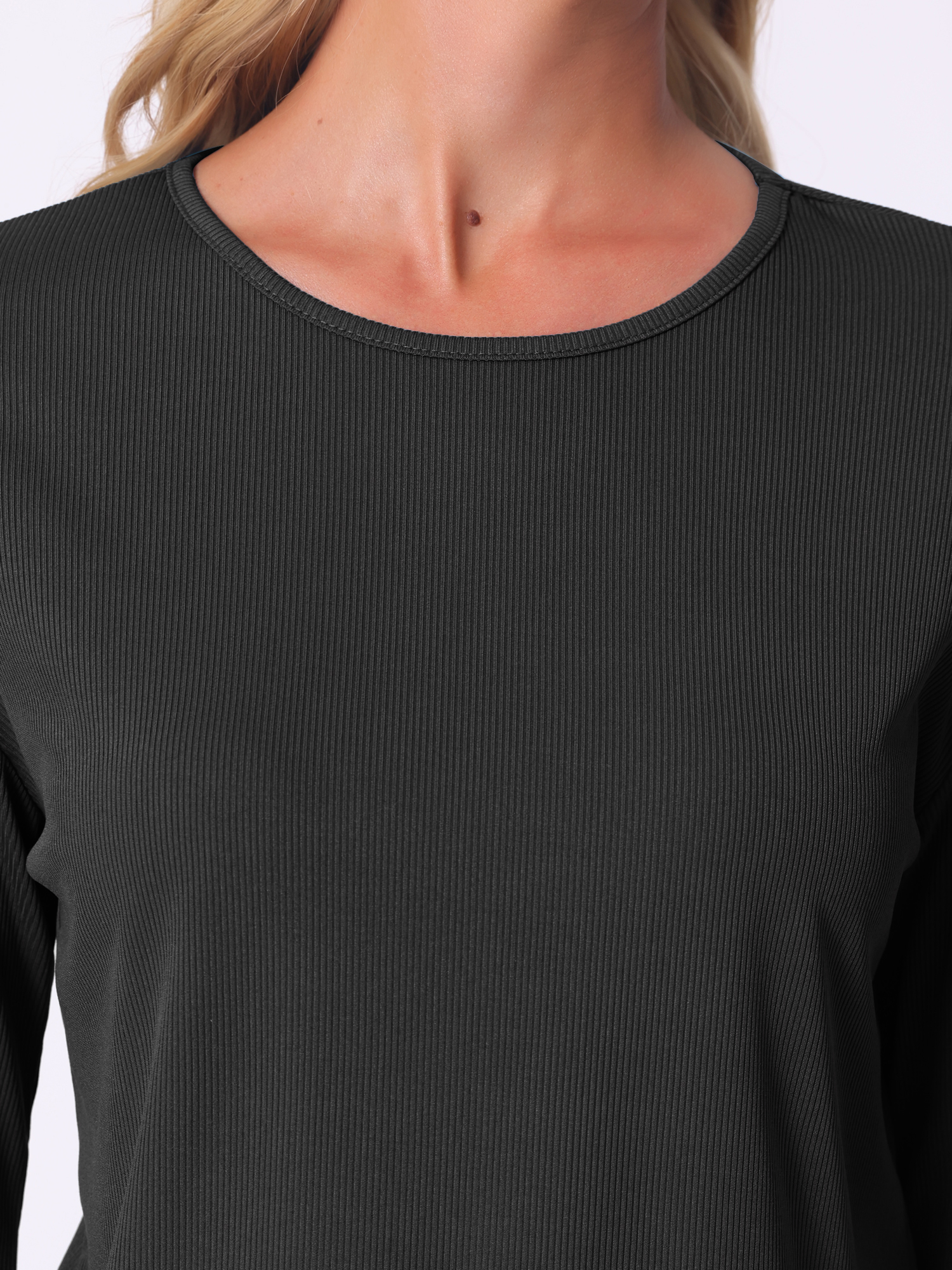 DARING DIVA Long Sleeve Crewneck Lounge Sets Contrast Color Trims M Black