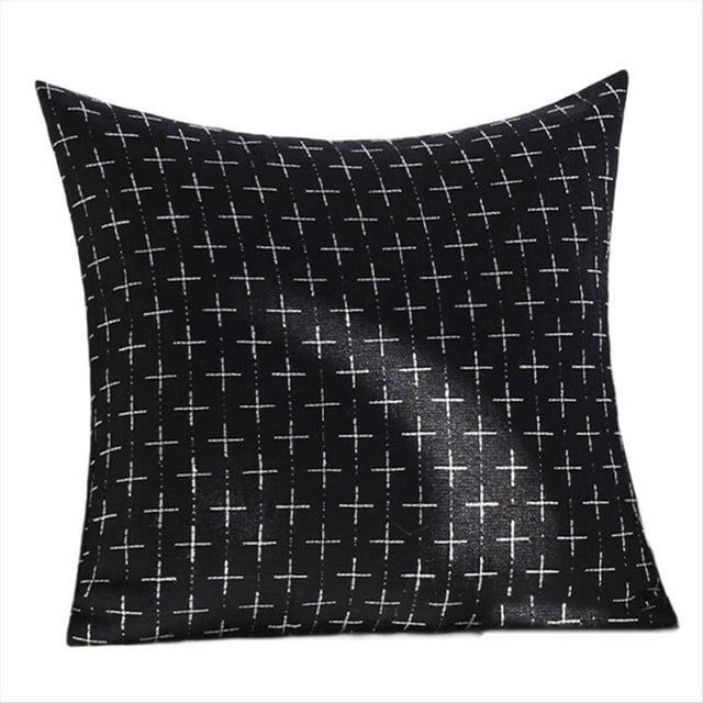 Fundas de Cojín Decorativas de 45 X 45 cm, Color Negro, Estilo Vintage, para Sofá, con Textura Tejida.