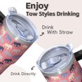 thumbnail image 4 of 20oz elephant Stainless Steel Tumbler with Handle and Straw Insulated Travel Coffee Mug Water Bottle with Lid and Straw Keeps Drinks Cold 24H Hot 12H Gift for Women Men, 4 of 6