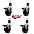 thumbnail image 2 of 4 Inch Phenolic Swivel 1-7/8 Inch Expanding Stem Caster Set with Brake SCC, 2 of 2