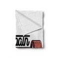 thumbnail image 2 of Fitness Soft Flannel Fleece Throw Blanket, No Pain No Gain Vintage Emblem Design Barbells Weightlifting Bodybuilding, Cozy Plush for Indoor and Outdoor Use, 50" x 70", Coral Black White, by Ambesonne, 2 of 6