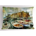 thumbnail image 1 of Marine Pillow Sham Naples Small Boats at Historical Italian Coast with Heritage Castle Nautical Artwork, Decorative Standard King Size Printed Pillowcase, 36 X 20 Inches, Multicolor, by Ambesonne, 1 of 2