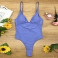 thumbnail image 2 of CAICJ98 Swimsuit Women Tummy Control Women Tummy Control Bathing Suits Halter One Piece Swimsuits Ruched Slimming 1 Piece Blue,XL, 2 of 3