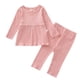 thumbnail image 1 of Vestido Para Niñas, Ropa Para Niñas Pequeñas, Volantes Para Niños Pequeños, Manga Larga, Tops De Punto Liso, Conjunto De Pantalones, Trajes Rosa Odeerbi  LM103-3965, 1 of 9