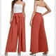 thumbnail image 4 of WILLBEST Pantalones Casuales para Mujer, Color Liso, Cintura Alta, Palazzo, Holgados, con Lazo y Bolsillos, Largos, para Uso Diario. Extra Chica, 4 of 4