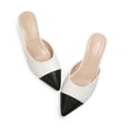 thumbnail image 2 of LuckLilac Women's Pointed Toe Mule Heels 2 Inch Two Tone Backless Slip-On Dress Shoes, 2 of 5