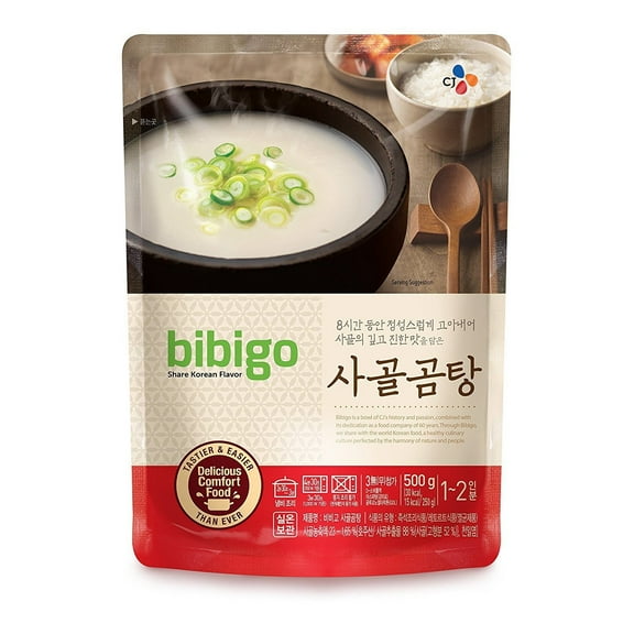 bibigo Korean Beef Bone Broth Soup 17.6 oz (Beef Bone Soup, 3-Pack)