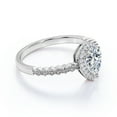 thumbnail image 2 of JeenMata Antique 0.35 ct Pear Shaped Halo Diamond Wedding Ring in 10K White Gold, 2 of 6
