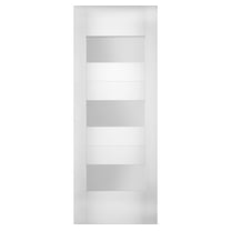 Slab Door Panel Opaque Glass / Sete 6003 White Silk / Modern Finished Doors / Pocket Closet Sliding Barn