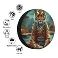 thumbnail image 4 of Rateoe Pond Meditating Tiger Pattern Tire Cover Wheel Protectors Weatherproof Wheel Covers Universal Fit for Trailer Rv SUV Truck Camper Travel Trailers Accessories-14 inch, 4 of 6