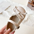 thumbnail image 4 of GJSYRH Toddler Girls Classic Oxford Shoes Princess Dress Mary Jane Party Bowknot Flats School Uniform Shoes Beige 4.5-5 Years, 4 of 4