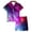 p-163Purple626, variant on CAIVO Kids Galaxy Printed 2 Piece Pajama Sets Short Sleeve Lapel Button Down Shirts Tops With Shorts Home Loungewear