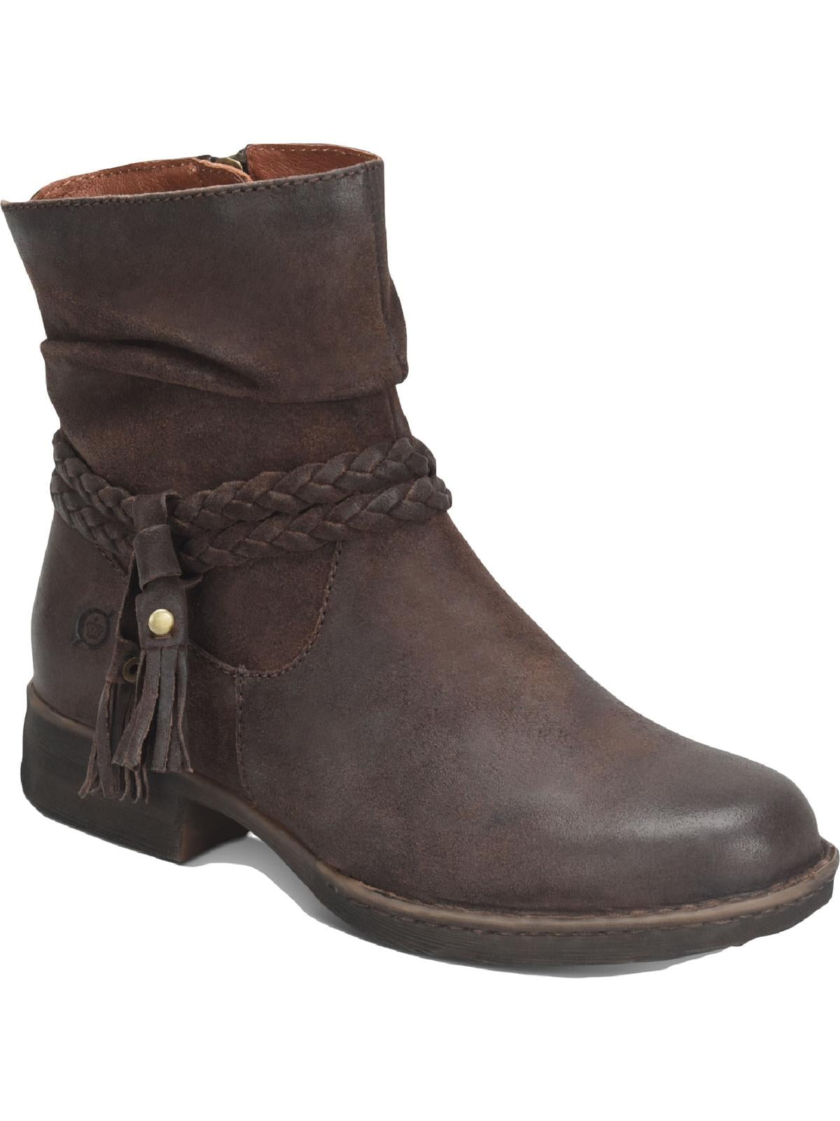 Born Womens Ouvea Round Toe Ankle Booties Brown 9 Medium B M Walmart
