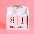 thumbnail image 3 of Vintage Wooden Perpetual Calendar, European Style Rustic Chic Number Changeable Date Blocks for Office Desk Decor, 3 of 4