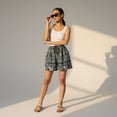 thumbnail image 4 of Elephant Print Relaxed Summer Shorts with High Elastic Waist and Pocket, 4 of 5