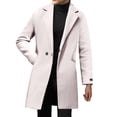 thumbnail image 5 of Manxivoo Jackets for Men Super Fashion Woolen Trench Cmen's British Style Solid Color Long Coat Fashionable Warm Woolen OverCoat, Coats for Men White XXXL, 5 of 8
