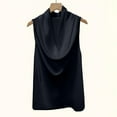 thumbnail image 6 of Women's Satin Cowl Neck Blouse Elegant Sleeveless Business Casual Tank Top Tshirts Summer Solid Color Office Work Shirts, 6 of 8