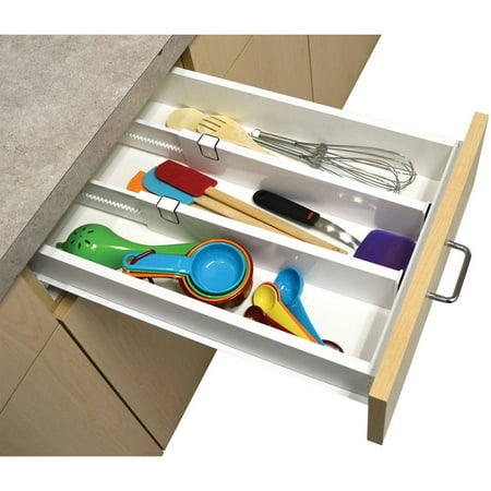 Ideaworks Set of 2 Adjustable Drawer Dividers - Kitchen Organizer - Extendable