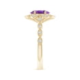 thumbnail image 3 of ANGARA Natural 1.15 Ct. Amethyst with Diamond Side Stones Ring in 14K Yellow Gold for Women (Ring Size: 5), 3 of 8