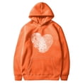 thumbnail image 5 of Penkiiy Sweat à Capuche Imprimé Col Rond pour Femmes, Manches Longues, TG Orange, 5 of 5